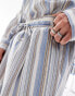 Reclaimed Vintage textured stripe pull on trouser co-ord Серый, S - фото #5