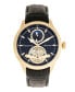 ფოტო #1 პროდუქტის Automatic Gregory Gold Case, Genuine Black Leather Watch 45mm