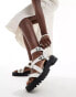 Stradivarius chunky track sole sandal in white