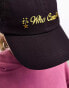 COLLUSION Unisex slogan who cares cap with charm in brown