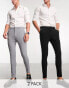 ASOS DESIGN super skinny smart trouser multipack in black & grey