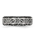 ფოტო #2 პროდუქტის Stainless Steel Antiqued Polished Swirl Design 7mm Band Ring