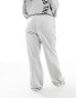 Фото #8 товара Pieces Curve 'the casual club' slogan wide leg joggers co-ord in grey