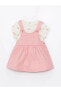 Фото #2 товара Костюм для малышей LC WAIKIKI Цветочное платье и комбинезон с коротким рукавом 2-пакетный.