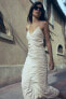 Фото #2 товара Платье из рельефного хлопка со сборками ZARA