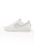 Levi's Swift leather trainer in white with cream suede backtab