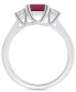 Фото #3 товара Кольцо Macy's Garnet and Diamond 14K White Gold