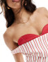 ASOS DESIGN bandeau exposed bra mini dress in red and white stripe