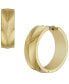 ფოტო #2 პროდუქტის Harlow Linear Texture Gold-Tone Stainless Steel Hoop Earrings