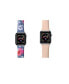 Unisex Light Blue Floral and Light Pink 2-Pack Replacement Band for Apple Watch, 42mm