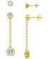 ფოტო #6 პროდუქტის 2-Pc. Set Cubic Zirconia Bezel Stud & Chain Drop Earrings, Created for Macy's