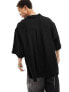 Weekday oversized short sleeve shirt in black