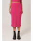 Women's Mid-Rise Knitted Midi Skirt of Premium Stretchy Fabric