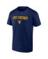 Фото #3 товара Men's Navy West Virginia Mountaineers Game Day 2-Hit T-shirt