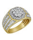 ფოტო #2 პროდუქტის Hex Rose Natural Certified Diamond 1.74 cttw Round Cut 14k Yellow Gold Statement Ring for Men