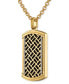 ფოტო #3 პროდუქტის Onyx & Diamond (1/4 ct. t.w.) Brick Pattern Dog Tag 22" Pendant Necklace in 14k Gold-Plated Sterling Silver, Created for Macy's