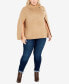 ფოტო #6 პროდუქტის Plus Size Dani Button Cape Sweater