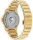 ფოტო #3 პროდუქტის Men's Swiss Greca Reaction Diamond Accent Gold Ion Plated Stainless Steel Bracelet Watch 44mm