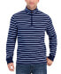 Фото #1 товара Men's Classic Fit Striped French Rib Quarter-Zip Sweater, Created for Macy's