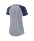 ფოტო #4 პროდუქტის Women's Heather Gray Boston Red Sox Summer Breeze Raglan Fashion T-shirt