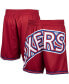 Men's Red Philadelphia 76ers Hardwood Classics Big Face 2.0 Shorts