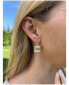 ფოტო #3 პროდუქტის White Cat's Eye Crystal + Cubic Zirconia Drop Earrings