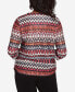 ფოტო #2 პროდუქტის Runway Ready Women's Geometric Crew Neck Top With Side Ruching