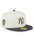 Фото #1 товара Men's White, Charcoal New York Yankees 1977 MLB All-Star Game Chrome 59FIFTY Fitted Hat