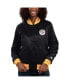 ფოტო #1 პროდუქტის Women's Black Pittsburgh Steelers Full Count Satin Full-Snap Varsity Jacket