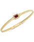 ფოტო #1 პროდუქტის Garnet (5/8 ct. t.w.) & White Topaz (1/5 ct. t.w.) Weave Link Bangle Bracelet in 14k Gold-Plated Sterling Silver (Also in Peridot)