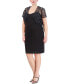 Plus Size 3D Flower Jacket & Sheath Dress