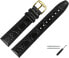 Фото #3 товара MARBURGER Watch Strap 10 mm Leather Black Crocodile (Caiman) Embossing with Stitching - Tool Assembly Set 5291010000220, black, Strap.
