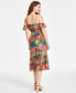 Фото #2 товара Juniors' Floral-Print Off-The-Shoulder Midi Dress