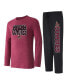 ფოტო #1 პროდუქტის Men's Black, Garnet Arizona Coyotes Meter Long Sleeve T-shirt and Pants Sleep Set