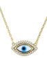 Macy's cubic Zirconia & Enamel Evil Eye 16" Pendant Necklace in 14k Gold-Plated Sterling Silver