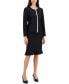 Women's Framed Collarless Jacket & Flounce-Hem Skirt, Regular & Petite