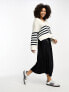 Фото #5 товара ASOS DESIGN boxy fit collar jumper with step hem and side splits in stripe