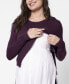 ფოტო #2 პროდუქტის Women's Mock Shirt Maternity Nursing Sweater