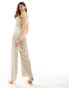 Фото #3 товара TFNC Bridesmaid satin one shoulder jumpsuit in champagne