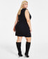 Фото #2 товара Plus Size Sleeveless Grommet-Detail Mini Dress, Created for Macy's