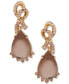 Gold-Tone Pavé Bow & Stone Drop Earrings