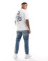 Jack & Jones oversized snake back print t-shirt in white