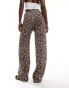 Pull&Bear straight leg trouser in leopard print