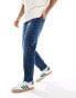 ASOS DESIGN tapered fit jeans in dark wash blue - MBLUE Синий, W33 L32 - фото #10