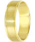 ფოტო #2 პროდუქტის Men's Polished & Textured Beveled Edge Wedding Band in 14k Gold