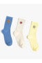 Фото #7 товара Çiçekli 3'lü Soket Çorap Seti İşlemeli Çok Renkli