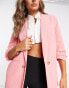 Фото #3 товара River Island co-ord pleated sleeve blazer in pink