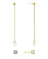 ფოტო #1 პროდუქტის Cubic Zirconia Studs and Chain Drop Air Pods Holder in Gold Over Silver Plated