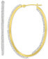 Crystal Pavé In & Out Medium Hoop Earrings in 10k Gold, 1.57"