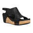 Corkys Carley Rhinestone Studded Wedge Womens Black Casual Sandals 30-5316-BCRY